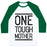 Virgin Teez  Baseball Tee Unisex Classic Baseball Tee / x-small / White/Dark Green ONE TOUGH MOTHER UNISEX CLASSIC BASEBALL TEE
