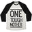 Virgin Teez  Baseball Tee Unisex Tri-Blend Baseball Tee / small / Oatmeal / Black ONE TOUGH MOTHER UNISEX TRI-BLEND BASEBALL TEE