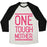 Virgin Teez  Baseball Tee Unisex Tri-Blend Baseball Tee / small / Oatmeal / Black ONE TOUGH MOTHER UNISEX TRI-BLEND BASEBALL TEE