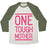 Virgin Teez  Baseball Tee Unisex Tri-Blend Baseball Tee / small / Oatmeal / Moss ONE TOUGH MOTHER UNISEX TRI-BLEND BASEBALL TEE