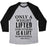 Virgin Teez  Baseball Tee Unisex Tri-Blend Baseball Tee / small / Athletic Gray / Black ONLY A WEIGHT LIFTED FOR OTHERS IS A LIFT WORTHWHILE (EINSTEIN QUOTE) UNISEX TRI-BLEND BASEBALL TEE
