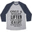 Virgin Teez  Baseball Tee Unisex Tri-Blend Baseball Tee / small / Athletic Gray / Navy ONLY A WEIGHT LIFTED FOR OTHERS IS A LIFT WORTHWHILE (EINSTEIN QUOTE) UNISEX TRI-BLEND BASEBALL TEE