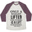 Virgin Teez  Baseball Tee Unisex Tri-Blend Baseball Tee / small / Oatmeal / Maroon ONLY A WEIGHT LIFTED FOR OTHERS IS A LIFT WORTHWHILE (EINSTEIN QUOTE) UNISEX TRI-BLEND BASEBALL TEE