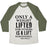 Virgin Teez  Baseball Tee Unisex Tri-Blend Baseball Tee / small / Oatmeal / Moss ONLY A WEIGHT LIFTED FOR OTHERS IS A LIFT WORTHWHILE (EINSTEIN QUOTE) UNISEX TRI-BLEND BASEBALL TEE