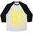 Virgin Teez  Baseball Tee Unisex Tri-Blend Baseball Tee / small / Oatmeal / Black ONLY HALF CRAZY UNISEX TRI-BLEND BASEBALL TEE