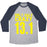 Virgin Teez  Baseball Tee Unisex Tri-Blend Baseball Tee / small / Athletic Gray / Navy ONLY HALF CRAZY UNISEX TRI-BLEND BASEBALL TEE