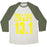 Virgin Teez  Baseball Tee Unisex Tri-Blend Baseball Tee / small / Oatmeal / Moss ONLY HALF CRAZY UNISEX TRI-BLEND BASEBALL TEE