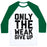 Virgin Teez  Baseball Tee Unisex Classic Baseball Tee / x-small / White/Dark Green ONLY THE WEAK GIVE UP UNISEX CLASSIC BASEBALL TEE