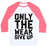 Virgin Teez  Baseball Tee Unisex Classic Baseball Tee / x-small / White/Neon Pink ONLY THE WEAK GIVE UP UNISEX CLASSIC BASEBALL TEE
