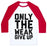 Virgin Teez  Baseball Tee Unisex Classic Baseball Tee / x-small / White/Red ONLY THE WEAK GIVE UP UNISEX CLASSIC BASEBALL TEE