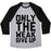 Virgin Teez  Baseball Tee Unisex Tri-Blend Baseball Tee / small / Athletic Gray / Black ONLY THE WEAK GIVE UP UNISEX TRI-BLEND BASEBALL TEE