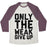 Virgin Teez  Baseball Tee Unisex Tri-Blend Baseball Tee / small / Oatmeal / Maroon ONLY THE WEAK GIVE UP UNISEX TRI-BLEND BASEBALL TEE
