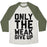 Virgin Teez  Baseball Tee Unisex Tri-Blend Baseball Tee / small / Oatmeal / Moss ONLY THE WEAK GIVE UP UNISEX TRI-BLEND BASEBALL TEE