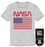 American Flag NASA Gray Men's Specialty Hand Print Tee Shirt T-Shirt