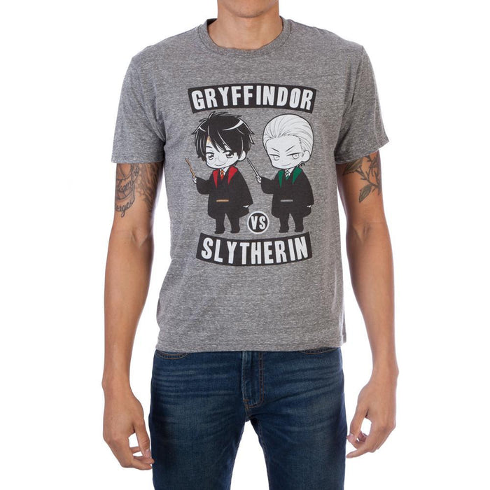 Harry Potter Gryffindor Versus Slytherin Captains Men's Gray T-Shirt