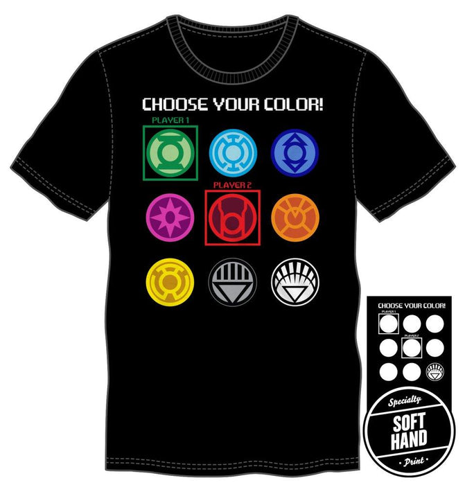 DC Comics Superhero Choose Your Color Gaming Specialty Soft Hand Print Men's Black T-Shirt