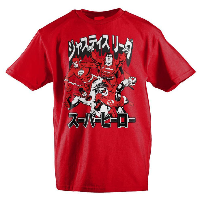 DC Comics Justice League Japanese Text Boys T-Shirt