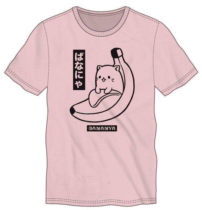 Crunchyroll Bananya Anime Men's Pink T-Shirt Tee Shirt