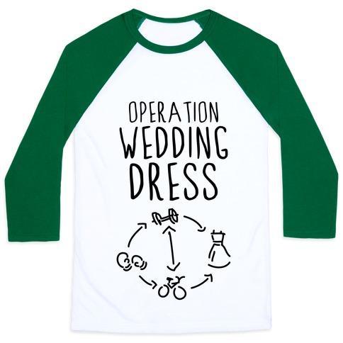 Virgin Teez  Baseball Tee Unisex Classic Baseball Tee / x-small / White/Dark Green OPERATION WEDDING DRESS (TANK) UNISEX CLASSIC BASEBALL TEE