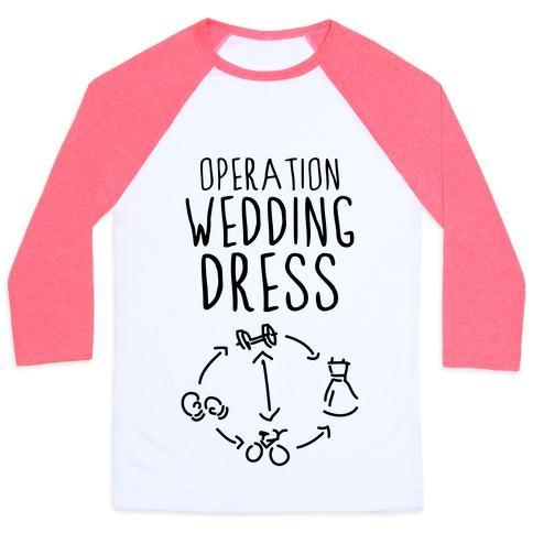 Virgin Teez  Baseball Tee Unisex Classic Baseball Tee / x-small / White/Neon Pink OPERATION WEDDING DRESS (TANK) UNISEX CLASSIC BASEBALL TEE