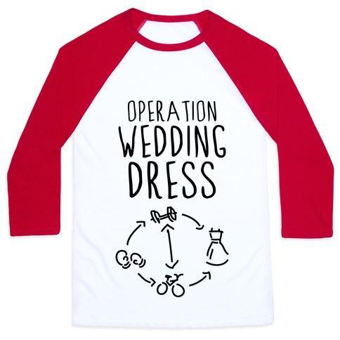 Virgin Teez  Baseball Tee Unisex Classic Baseball Tee / x-small / White/Red OPERATION WEDDING DRESS (TANK) UNISEX CLASSIC BASEBALL TEE