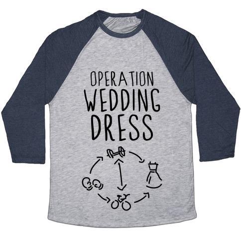 Virgin Teez  Baseball Tee Unisex Tri-Blend Baseball Tee / small / Athletic Gray / Navy OPERATION WEDDING DRESS (TANK) UNISEX TRI-BLEND BASEBALL TEE