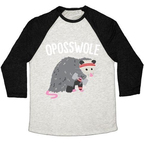 Virgin Teez  Baseball Tee Unisex Tri-Blend Baseball Tee / small / Oatmeal / Black OPOSSWOLE OPOSSUM UNISEX TRI-BLEND BASEBALL TEE