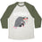 Virgin Teez  Baseball Tee Unisex Tri-Blend Baseball Tee / small / Oatmeal / Moss OPOSSWOLE OPOSSUM UNISEX TRI-BLEND BASEBALL TEE