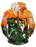 Virgin Teez Sublimation Hoodie Orange Flower UNISEX ZIP HOODIE