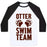 Virgin Teez  Baseball Tee Unisex Classic Baseball Tee / x-small / White/Black OTTER SWIM TEAM UNISEX CLASSIC BASEBALL TEE
