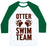 Virgin Teez  Baseball Tee Unisex Classic Baseball Tee / x-small / White/Dark Green OTTER SWIM TEAM UNISEX CLASSIC BASEBALL TEE