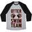Virgin Teez  Baseball Tee Unisex Tri-Blend Baseball Tee / small / Athletic Gray / Black OTTER SWIM TEAM UNISEX TRI-BLEND BASEBALL TEE