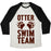 Virgin Teez  Baseball Tee Unisex Tri-Blend Baseball Tee / small / Oatmeal / Black OTTER SWIM TEAM UNISEX TRI-BLEND BASEBALL TEE