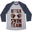 Virgin Teez  Baseball Tee Unisex Tri-Blend Baseball Tee / small / Athletic Gray / Navy OTTER SWIM TEAM UNISEX TRI-BLEND BASEBALL TEE