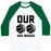 Virgin Teez  Baseball Tee Unisex Classic Baseball Tee / x-small / White/Dark Green OUR BASKETBALLS ARE BIGGER UNISEX CLASSIC BASEBALL TEE