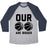 Virgin Teez  Baseball Tee Unisex Tri-Blend Baseball Tee / small / Athletic Gray / Navy OUR BASKETBALLS ARE BIGGER UNISEX TRI-BLEND BASEBALL TEE
