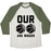 Virgin Teez  Baseball Tee Unisex Tri-Blend Baseball Tee / small / Oatmeal / Moss OUR BASKETBALLS ARE BIGGER UNISEX TRI-BLEND BASEBALL TEE