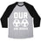 Virgin Teez  Baseball Tee Unisex Tri-Blend Baseball Tee / small / Athletic Gray / Black OUR SOCCER BALLS ARE BIGGER UNISEX TRI-BLEND BASEBALL TEE