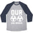 Virgin Teez  Baseball Tee Unisex Tri-Blend Baseball Tee / small / Athletic Gray / Navy OUR SOCCER BALLS ARE BIGGER UNISEX TRI-BLEND BASEBALL TEE