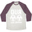 Virgin Teez  Baseball Tee Unisex Tri-Blend Baseball Tee / small / Oatmeal / Maroon OUR SOCCER BALLS ARE BIGGER UNISEX TRI-BLEND BASEBALL TEE