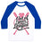 Virgin Teez  Baseball Tee Unisex Classic Baseball Tee / x-small / White/Blue OUT OF YOUR LEAGUE UNISEX CLASSIC BASEBALL TEE