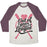 Virgin Teez  Baseball Tee Unisex Tri-Blend Baseball Tee / small / Oatmeal / Maroon OUT OF YOUR LEAGUE UNISEX TRI-BLEND BASEBALL TEE