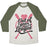 Virgin Teez  Baseball Tee Unisex Tri-Blend Baseball Tee / small / Oatmeal / Moss OUT OF YOUR LEAGUE UNISEX TRI-BLEND BASEBALL TEE