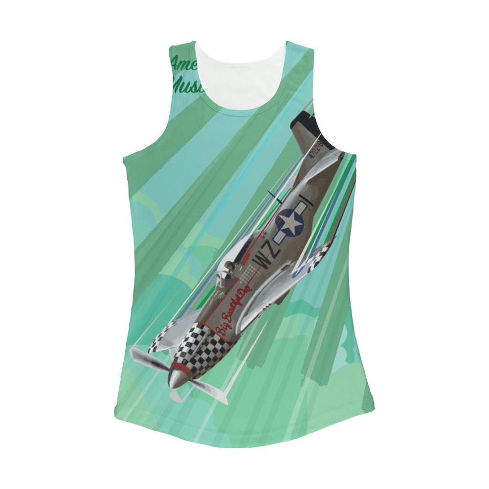VIRGIN TEEZ Women Tank top White / XS P-51 Mustang Pop Art Women Performance Tank Top