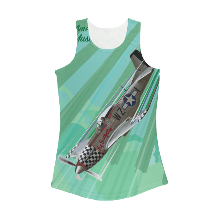 VIRGIN TEEZ Women Tank top White / XS P-51 Mustang Pop Art Women Performance Tank Top