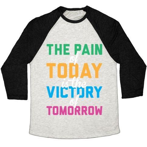 Virgin Teez  Baseball Tee Unisex Tri-Blend Baseball Tee / small / Oatmeal / Black PAIN AND VICTORY UNISEX TRI-BLEND BASEBALL TEE