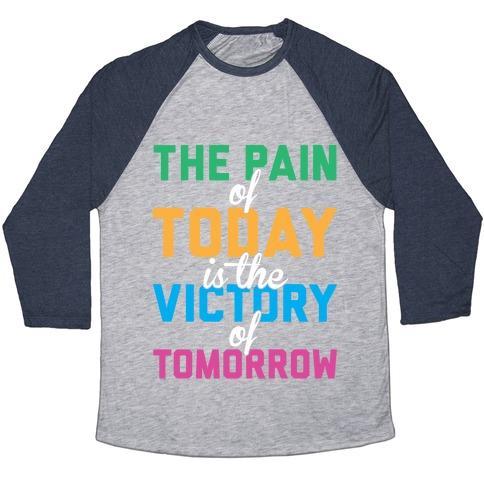 Virgin Teez  Baseball Tee Unisex Tri-Blend Baseball Tee / small / Athletic Gray / Navy PAIN AND VICTORY UNISEX TRI-BLEND BASEBALL TEE