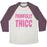 Virgin Teez  Baseball Tee Unisex Tri-Blend Baseball Tee / small / Oatmeal / Maroon PAINFULLY THICC UNISEX TRI-BLEND BASEBALL TEE