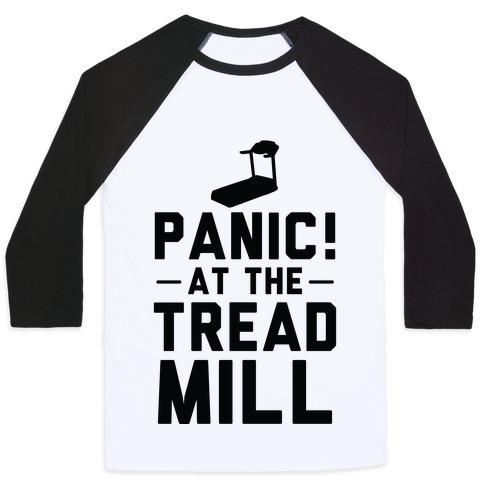 Virgin Teez  Baseball Tee Unisex Classic Baseball Tee / x-small / White/Black PANIC! AT THE TREADMILL UNISEX CLASSIC BASEBALL TEE