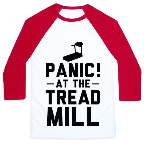 Virgin Teez  Baseball Tee Unisex Classic Baseball Tee / x-small / White/Red PANIC! AT THE TREADMILL UNISEX CLASSIC BASEBALL TEE